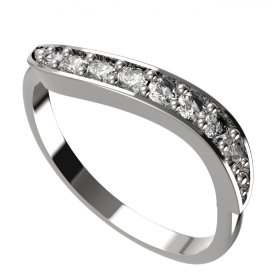 BG zlatý diamantový prstýnek 816 Bílé zlato - 585 Diamant lab-grown