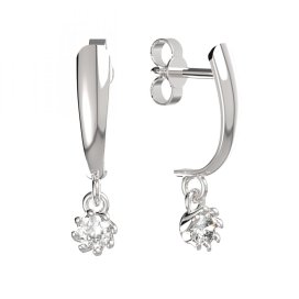 BG zlaté náušnice 554 Bílé zlato - 585 Diamant