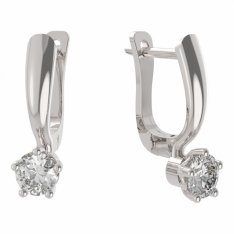 BG zlaté náušnice 874 Bílé zlato - 585 Diamant