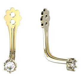 BeKid zlatý kompoment dětské náušnice 2MM - 2 Žluté zlato - 585 Bílý kubický zirkon