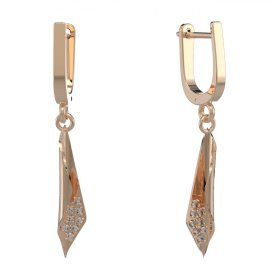 BG zlaté náušnice 1364 Růžové zlato 585 (30-90dní) Diamant