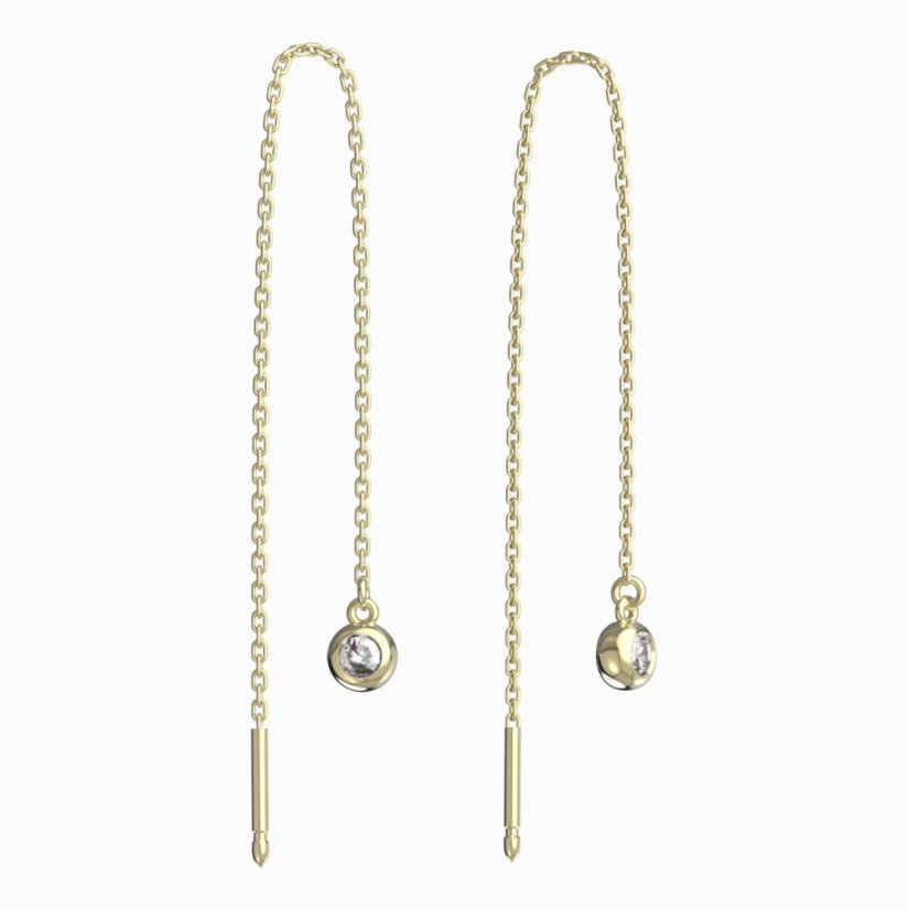 BG zlaté náušnice 101 Žluté zlato - 585 Diamant