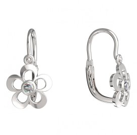 BeKid dětské náušnice pětilístek 833 Bílé zlato - 585 Diamant