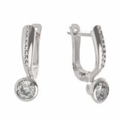 BG zlaté náušnice 555 Bílé zlato - 585 Diamant