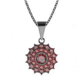 BG přívěs kulatý 004-0 Stříbro 925 - ruthenium (30-90dní) Granát