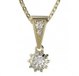 BG zlatý diamantový přívěšek  987 Růžové zlato 585 (30-90dní) Diamant lab-grown