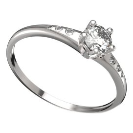 BG zlatý prstýnek 874 K Bílé zlato - 585 Diamant