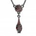 BG garnet necklace 637 - Metal: Silver - gold plated 925, Stone: Garnet