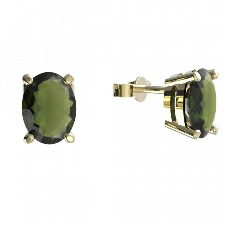 BG garnet earring 712 - Switching on: Puzeta, Metal: Silver - gold plated 925, Stone: Moldavite
