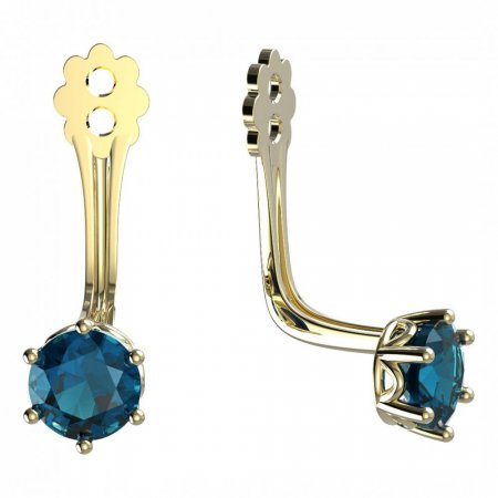 BeKid Gold earrings components 4 - Metal: Yellow gold 585, Stone: Light blue cubic zircon