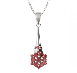 BG přívěs kruhového tvaru 539-C Stříbro 925 - rhodium Granát