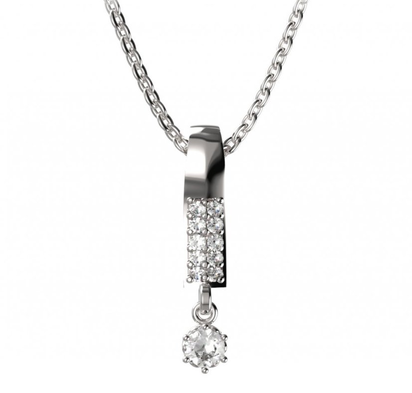 BG zlatý přívěšek 1292 Bílé zlato - 585 Diamant