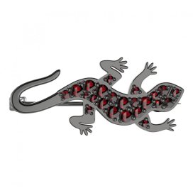 BG brož 307 Stříbro 925 - ruthenium (30-90dní) Granát