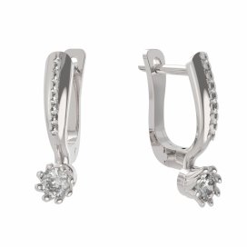 BG zlaté náušnice 554 Bílé zlato - 585 Diamant