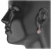 BG oval earring 243-96 - Metal: Silver 925 - rhodium, Stone: Garnet