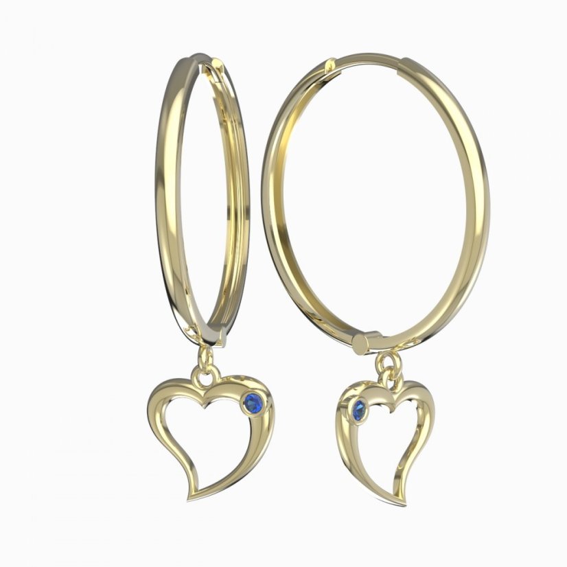 Bg náušnice srdíčko 1268 Bílé zlato - 585 Diamant