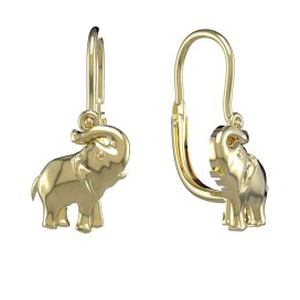 BG zlaté náušnice slon 1577 Žluté zlato - 585