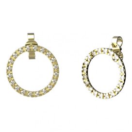 BG zlaté náušnice 1163A03 Žluté zlato - 585 Bílý kubický zirkon
