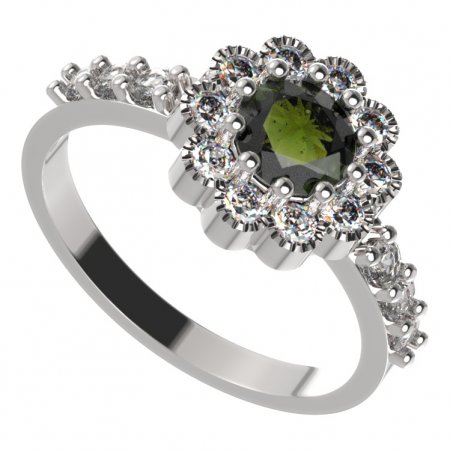 BG prsten 149-Z kulatého tvaru - Kov: Stříbro 925 - rhodium, Kámen: Granát