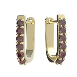 BG náušnice s českým granátem  93 Žluté zlato - 585 Granát