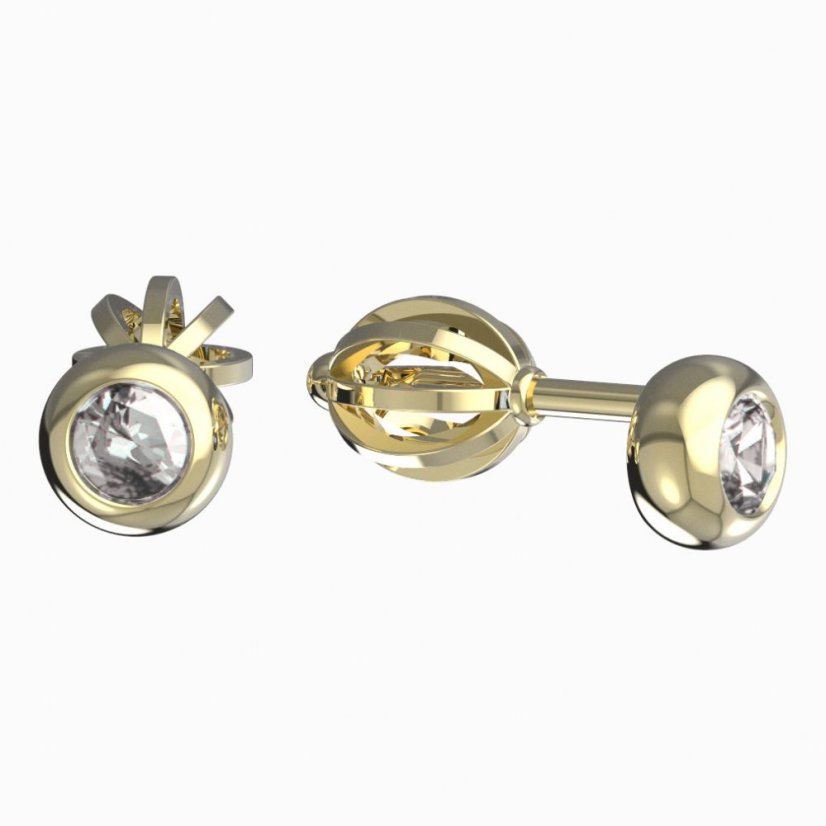 BeKid dětské náušnice 102 Žluté zlato - 585 Diamant