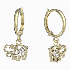BeKid dětské náušnice hrošík 1188 Žluté zlato - 585 Diamant