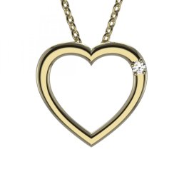 BG zlatý diamantový přívěšek srdíčko 1560 Žluté zlato - 585 Diamant lab-grown