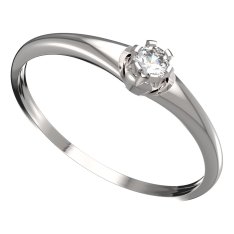 BG zlatý prstýnek 553 I Bílé zlato - 585 Diamant