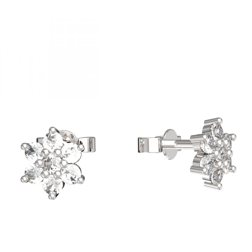 BeKid dětské náušnice hvězdička 853 Bílé zlato - 585 Diamant