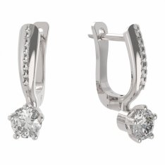 BG zlaté náušnice 874 Bílé zlato - 585 Diamant