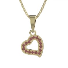 BG přívěs srdce s granátem 1576 Žluté zlato - 585 Granát