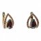 BG earring drop stone  494-90 - Metal: Silver 925 - rhodium, Stone: Garnet