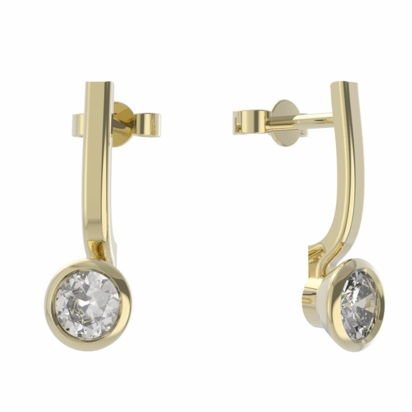 BG zlaté náušnice 555 Žluté zlato - 585 Diamant