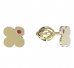 BeKid, Gold kids earrings -828 - Switching on: Screw, Metal: Yellow gold 585, Stone: Red cubic zircon