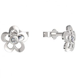 BeKid dětské náušnice pětilístek 833 Bílé zlato - 585 Diamant