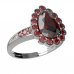 BG ring drop stone 519-J - Metal: Silver 925 - rhodium, Stone: Garnet