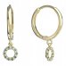 BeKid, Gold kids earrings -836 - Switching on: Circles 15 mm, Metal: Yellow gold 585, Stone: Dark blue cubic zircon