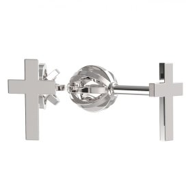 BG zlaté náušnice křížek 1105 Bílé zlato - 585