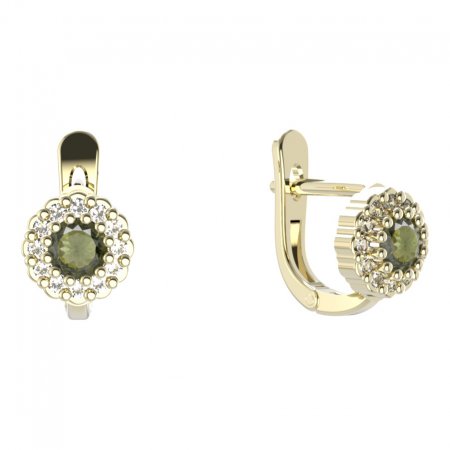 BG earring circular 452-07 - Metal: Silver 925 - rhodium, Stone: Garnet