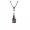 BG pendant square stone496-C - Metal: Silver 925 - rhodium, Stone: Garnet