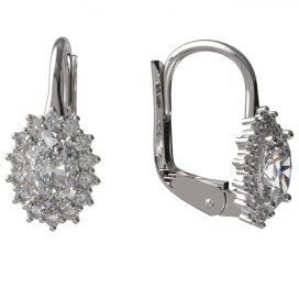 BG zlaté náušnice s lab-grown 1482 Bílé zlato - 585 Diamant lab-grown