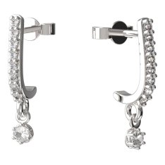 BG zlaté náušnice 1292 Bílé zlato - 585 Diamant