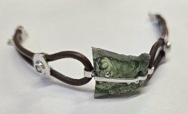 BG náramek přírodní kámen-Vltavín 009