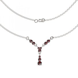 BG náhrdelník 033 Stříbro 925 - ruthenium (30-90dní) Vltavín a granát