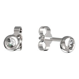 BG zlaté náušnice 101 Bílé zlato - 585 Diamant
