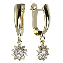 BG zlaté diamantové náušnice 987 Žluté zlato - 585 Diamant lab-grown