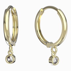 BG zlaté náušnice 767 Žluté zlato - 585 Diamant