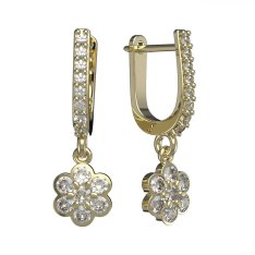 BG zlaté náušnice 866 Žluté zlato - 585 Diamant