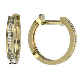 BG zlaté diamantové náušnice 653 kruhy Žluté zlato - 585 Diamant lab-grown