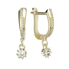 BG zlaté náušnice 554 Žluté zlato - 585 Diamant